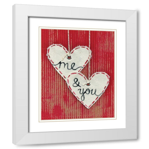 Me and You White Modern Wood Framed Art Print with Double Matting by Martin, Monica