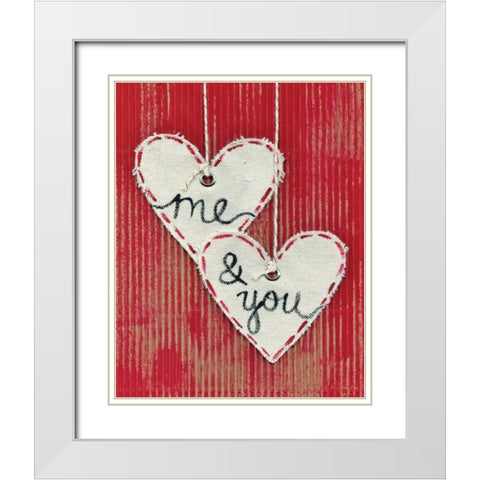 Me and You White Modern Wood Framed Art Print with Double Matting by Martin, Monica