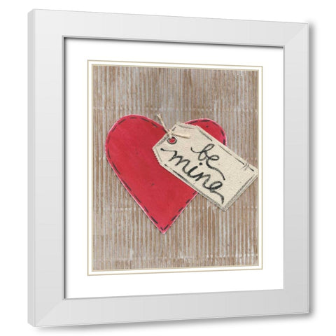 Be Mine White Modern Wood Framed Art Print with Double Matting by Martin, Monica