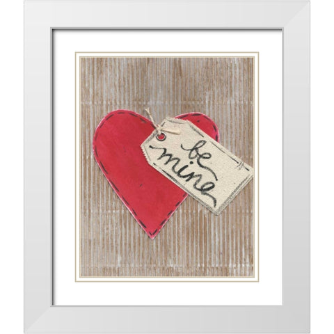 Be Mine White Modern Wood Framed Art Print with Double Matting by Martin, Monica
