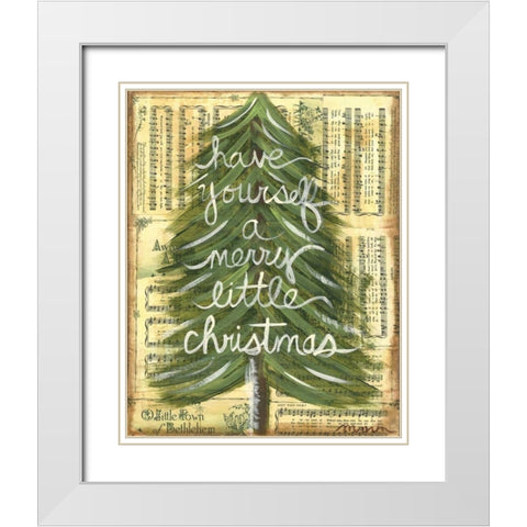Merry Little Christmas White Modern Wood Framed Art Print with Double Matting by Martin, Monica