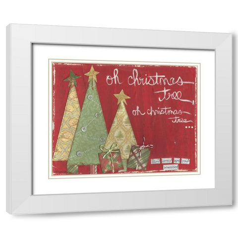 Oh Christmas Tree White Modern Wood Framed Art Print with Double Matting by Martin, Monica