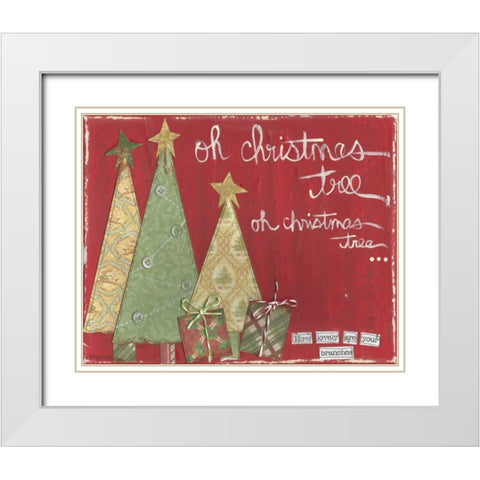 Oh Christmas Tree White Modern Wood Framed Art Print with Double Matting by Martin, Monica