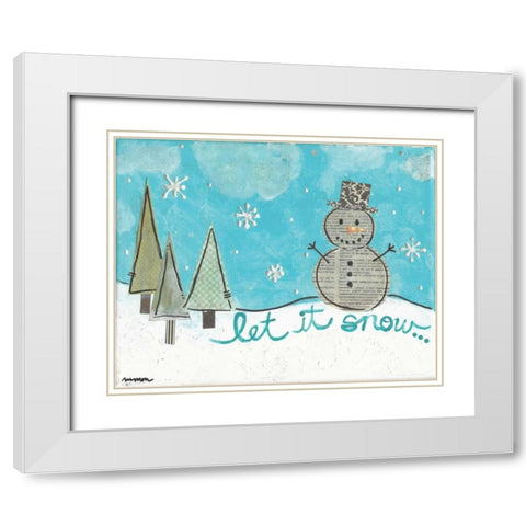 Let It Snow White Modern Wood Framed Art Print with Double Matting by Martin, Monica
