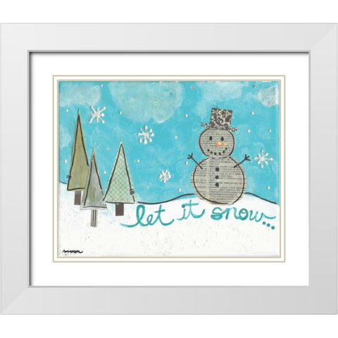 Let It Snow White Modern Wood Framed Art Print with Double Matting by Martin, Monica