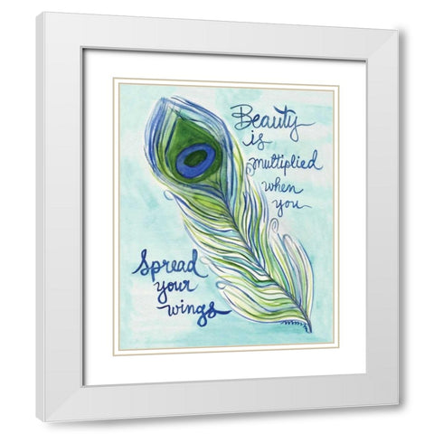 Spread Your Wings White Modern Wood Framed Art Print with Double Matting by Martin, Monica