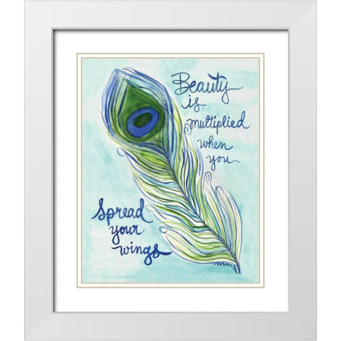 Spread Your Wings White Modern Wood Framed Art Print with Double Matting by Martin, Monica