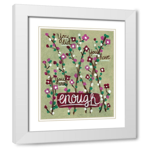 Enough White Modern Wood Framed Art Print with Double Matting by Martin, Monica