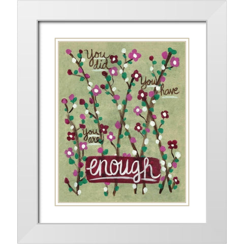 Enough White Modern Wood Framed Art Print with Double Matting by Martin, Monica