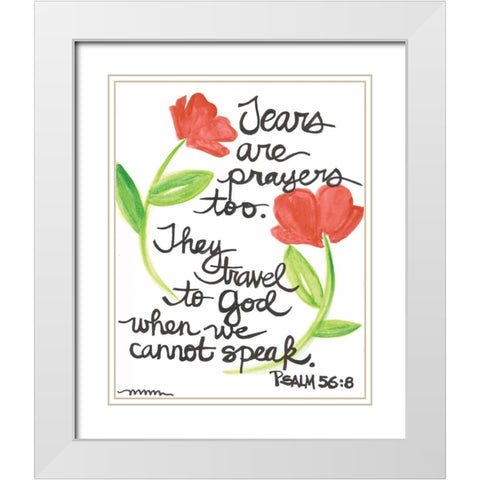 Tears White Modern Wood Framed Art Print with Double Matting by Martin, Monica
