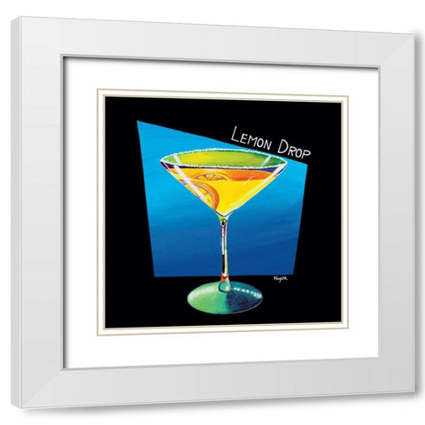 Lemon Drop White Modern Wood Framed Art Print with Double Matting by Naylor, Mary