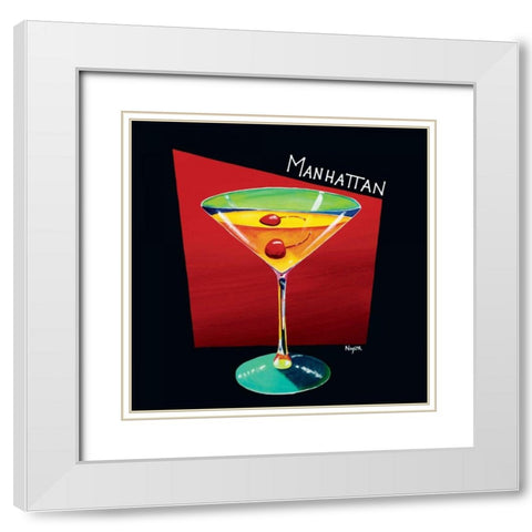 Manhattan White Modern Wood Framed Art Print with Double Matting by Naylor, Mary