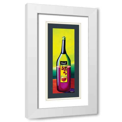 Merlot White Modern Wood Framed Art Print with Double Matting by Naylor, Mary