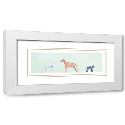 Dogs Panel I White Modern Wood Framed Art Print with Double Matting by Nicholas, Debbie