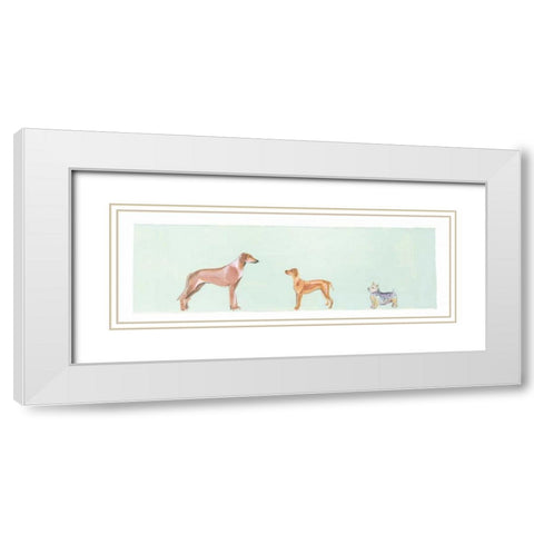 Dogs Panel II White Modern Wood Framed Art Print with Double Matting by Nicholas, Debbie