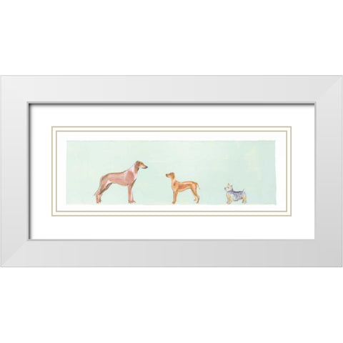 Dogs Panel II White Modern Wood Framed Art Print with Double Matting by Nicholas, Debbie