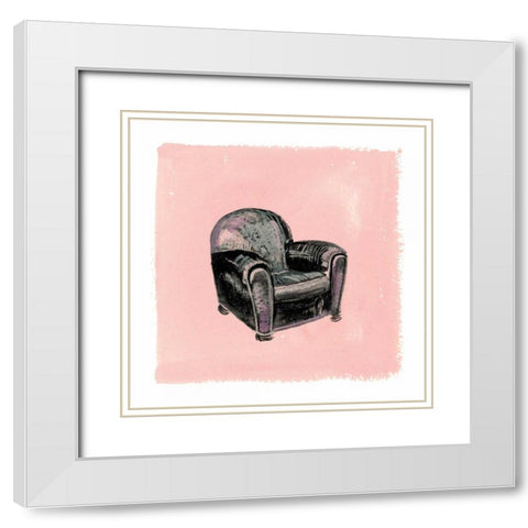 Frau Chair III White Modern Wood Framed Art Print with Double Matting by Nicholas, Debbie