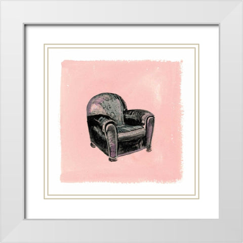 Frau Chair III White Modern Wood Framed Art Print with Double Matting by Nicholas, Debbie