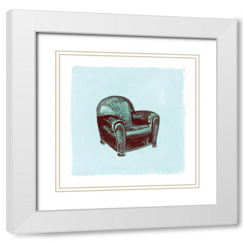 Frau Chair IV White Modern Wood Framed Art Print with Double Matting by Nicholas, Debbie