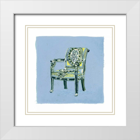 Urn Chair II White Modern Wood Framed Art Print with Double Matting by Nicholas, Debbie
