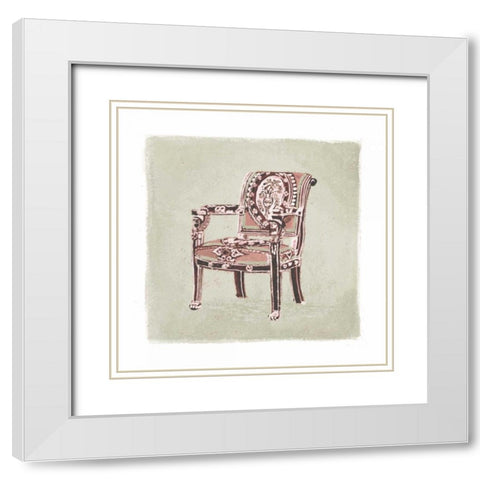Urn Chair IV White Modern Wood Framed Art Print with Double Matting by Nicholas, Debbie