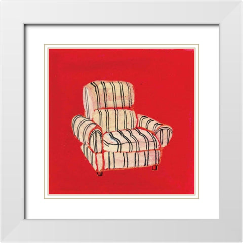 Stripes White Modern Wood Framed Art Print with Double Matting by Nicholas, Debbie