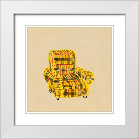 Plaid White Modern Wood Framed Art Print with Double Matting by Nicholas, Debbie