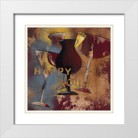 Time for Cocktails IV White Modern Wood Framed Art Print with Double Matting by Osborne, Susan