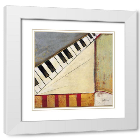 Music Notes I White Modern Wood Framed Art Print with Double Matting by Osborne, Susan