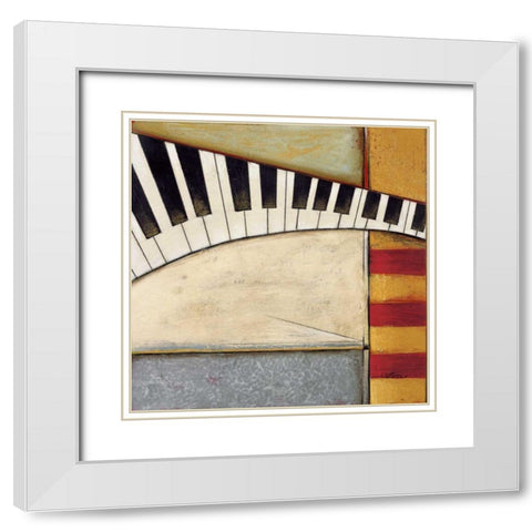 Music Notes II White Modern Wood Framed Art Print with Double Matting by Osborne, Susan