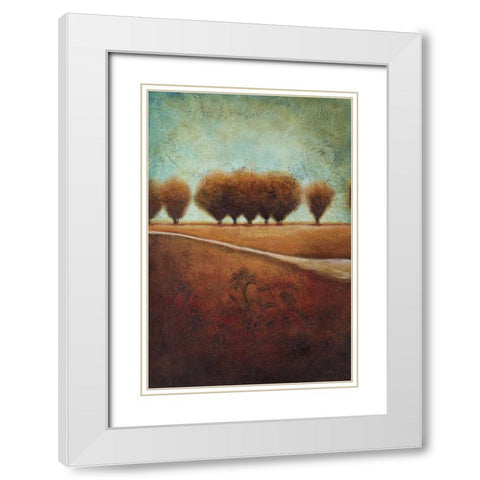 Abstract Landscape I White Modern Wood Framed Art Print with Double Matting by Osborne, Susan
