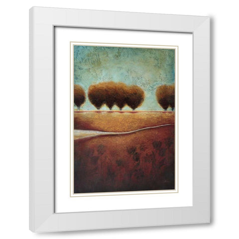 Abstract Landscape II White Modern Wood Framed Art Print with Double Matting by Osborne, Susan