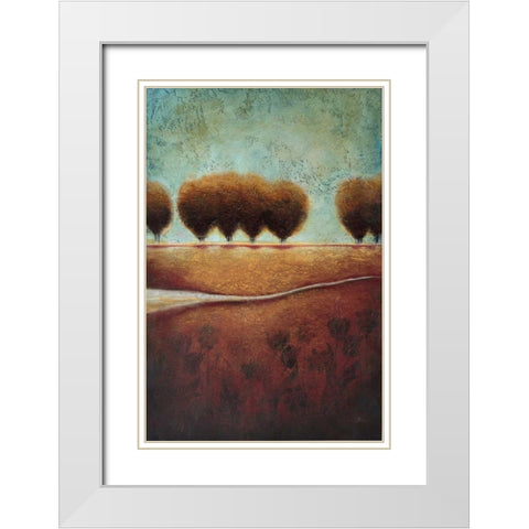 Abstract Landscape II White Modern Wood Framed Art Print with Double Matting by Osborne, Susan