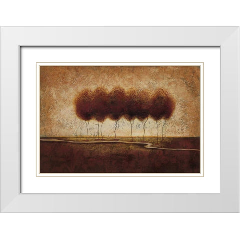 Abstract Landscape IV White Modern Wood Framed Art Print with Double Matting by Osborne, Susan
