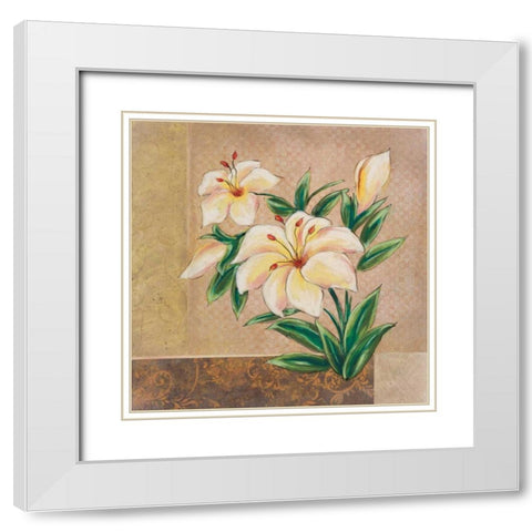 Spring Floral II White Modern Wood Framed Art Print with Double Matting by Osborne, Susan