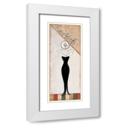 New York Fashion White Modern Wood Framed Art Print with Double Matting by Osborne, Susan