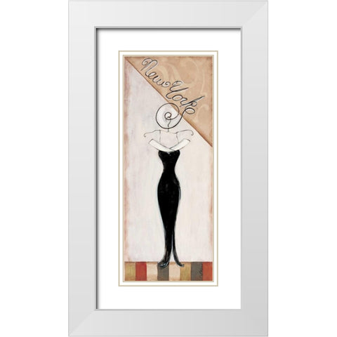New York Fashion White Modern Wood Framed Art Print with Double Matting by Osborne, Susan