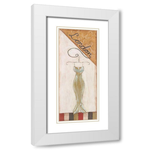London Fashion White Modern Wood Framed Art Print with Double Matting by Osborne, Susan