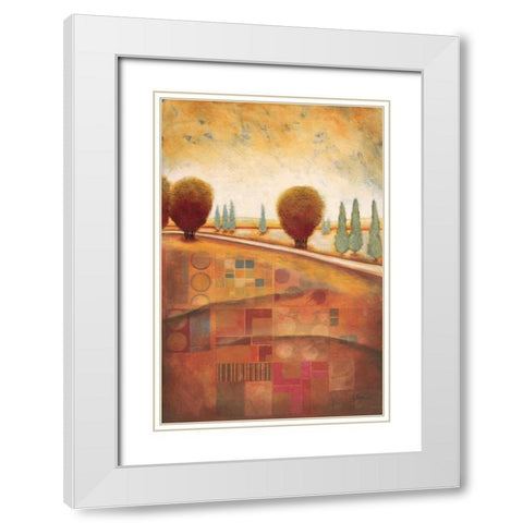 Quilted Landscape II White Modern Wood Framed Art Print with Double Matting by Osborne, Susan