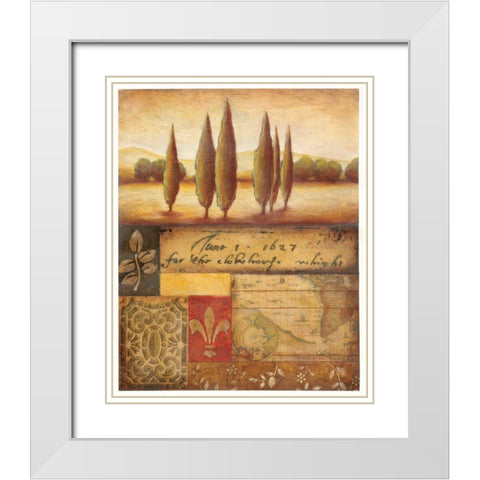 Renaissance Landscape I White Modern Wood Framed Art Print with Double Matting by Osborne, Susan