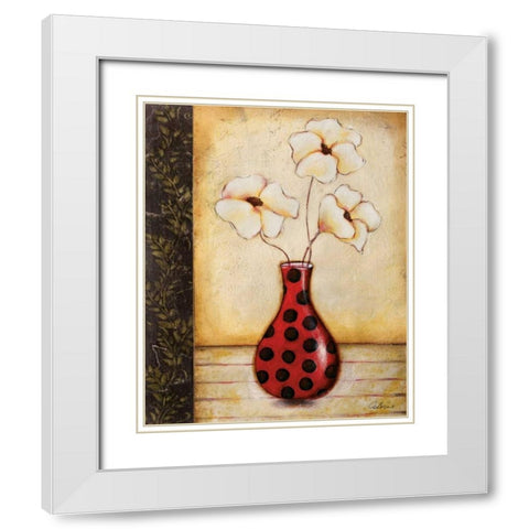 Playful I White Modern Wood Framed Art Print with Double Matting by Osborne, Susan