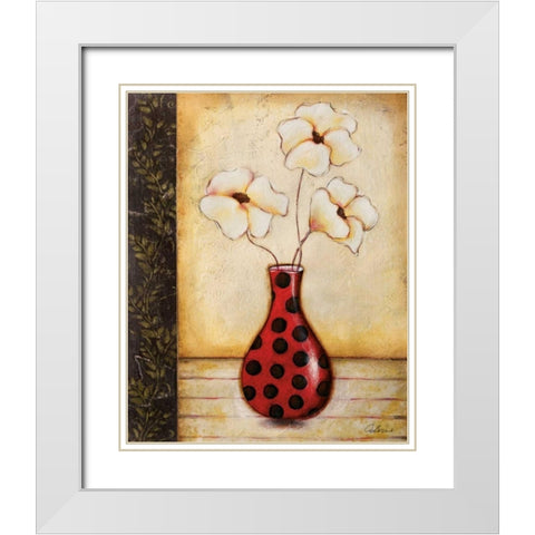 Playful I White Modern Wood Framed Art Print with Double Matting by Osborne, Susan