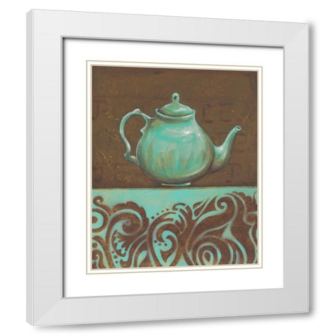 Tea Fusion I White Modern Wood Framed Art Print with Double Matting by Osborne, Susan