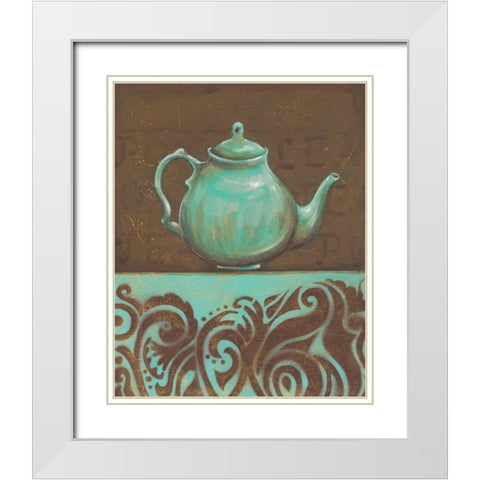 Tea Fusion I White Modern Wood Framed Art Print with Double Matting by Osborne, Susan