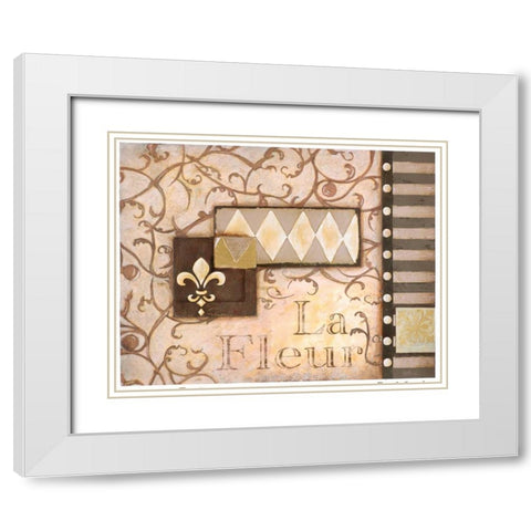 La Fleur White Modern Wood Framed Art Print with Double Matting by Osborne, Susan