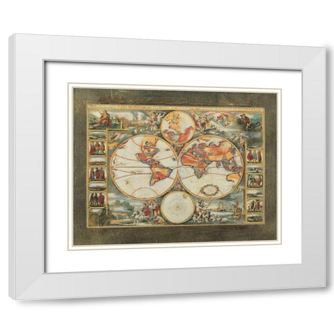 Old World View II White Modern Wood Framed Art Print with Double Matting by Osborne, Susan