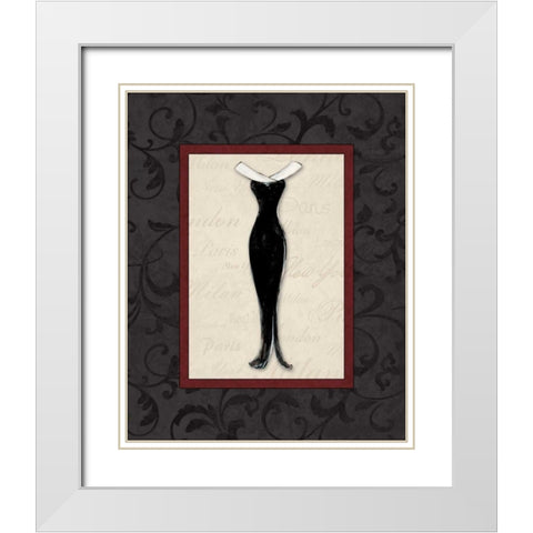 Fashion Dress I White Modern Wood Framed Art Print with Double Matting by Osborne, Susan