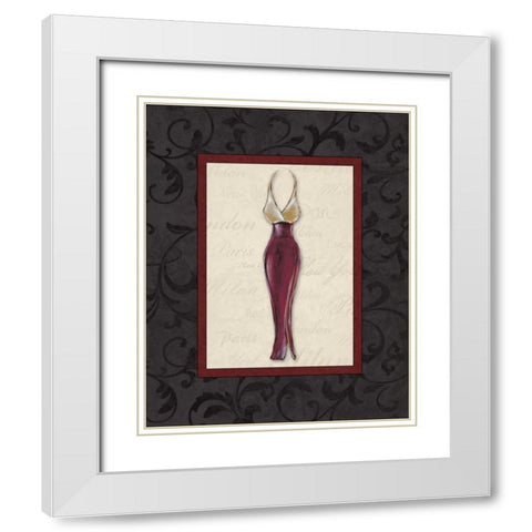 Fashion Dress II White Modern Wood Framed Art Print with Double Matting by Osborne, Susan