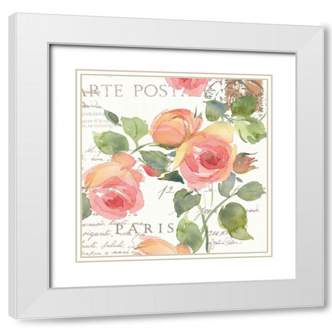 La Vie En Rose I White Modern Wood Framed Art Print with Double Matting by Paton, Julie