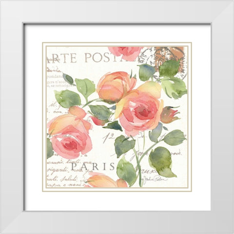 La Vie En Rose I White Modern Wood Framed Art Print with Double Matting by Paton, Julie